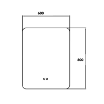 Oglindă Fluminia, Verona-60, dreptunghiulară, 60 x 80 cm, cu LED, 3 culori, dezaburire, 
